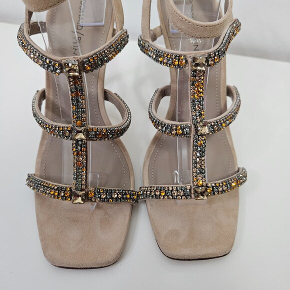 NEW Donald Pliner Winona Strappy Sandals 7.5 Crystals Stiletto Heels Nude - Picture 5 of 12
